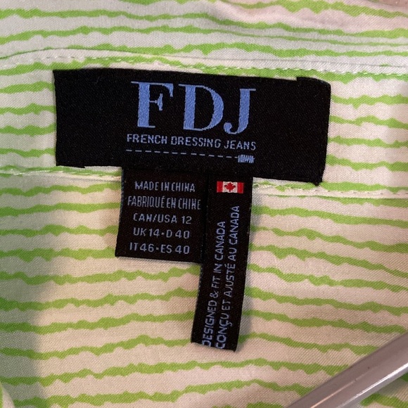 FDJ Green & White Button-Up Blouse - Picture 5 of 8